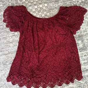 Knox Rose Burgundy Top Sz XXL